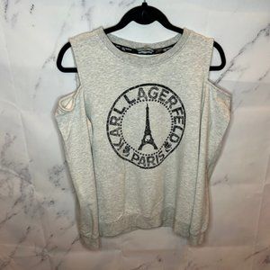 Karl Lagerfeld Paris  Cold Shoulder long Sleeve Top